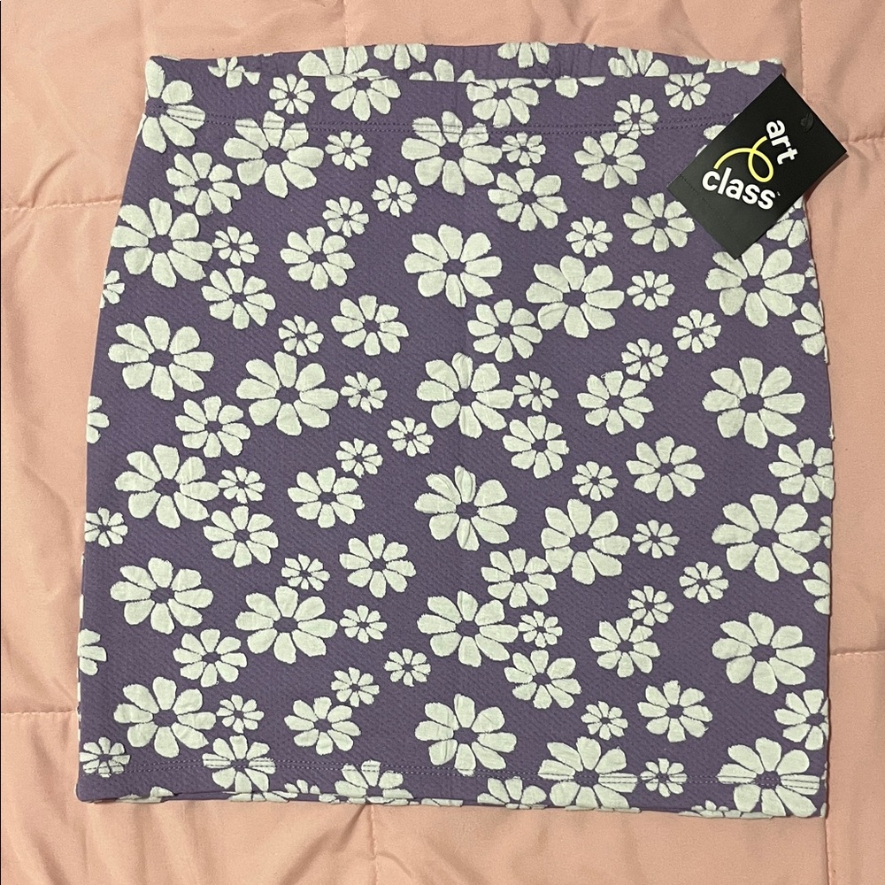 Purple Floral Skirt